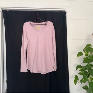 Women's Pink V-Neck sweater top